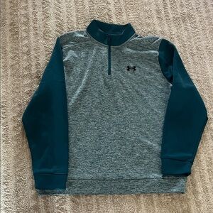 Under Armour Teal Two Toned Fleece Loose Quarter-Zip Pullover XXL